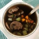 Very easy Mixed Vegetables Mushroom Soup recipe that's ready in 15 minutes or less. Perfect for lunch or dinner. Savory Thoughts | #soup #mushroom #vegetables #mixedvegetablesmushroomsoup