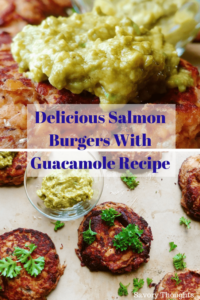 For a quick bite on the go, these salmon burgers are perfect enough to eat on their own. However, when dressed with the guacamole, the flavors will explode in your mouth. Perfect for night that calls for an easy quick dinner. Savory Thoughts | Salmon Burger with Guacamole. #salmonburger #salmonpatties #patties #salmoncakes #guacamole #homemade #easyrecipe #easyrecipesalmonburger #easysalmonburger #easysalmonpatty #healthy For a quick bite on the go, these salmon burgers are perfect enough to eat on their own. However, when dressed with the guacamole, the flavors will explode in your mouth. Perfect for night that calls for an easy quick dinner. Savory Thoughts | Salmon Burger with Guacamole. #salmonburger #salmonpatties #patties #salmoncakes #guacamole #homemade #easyrecipe #easyrecipesalmonburger #easysalmonburger #easysalmonpatty #healthy
