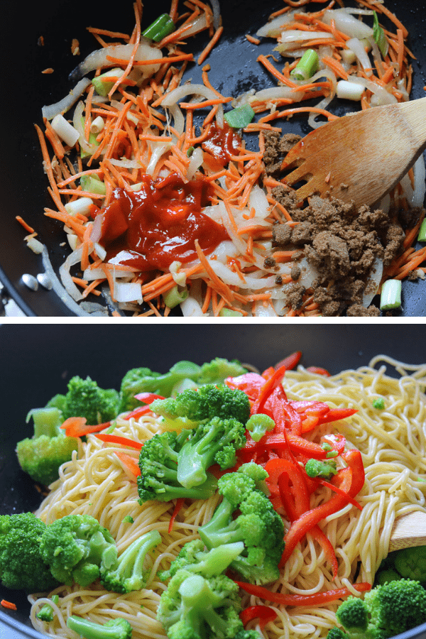 This Vegetable Lo Mein Recipe is prepared with a handful selection of vegetables. It is ready in 30 minutes or less and contain ingredients such as sriracha sauce for a little heat, sesame oil, brown sugar and soy sauce to name a few. This Vegetable Lo Mein Recipe is prepared with a handful selection of vegetables. It is ready in 30 minutes or less and contain ingredients such as sriracha sauce for a little heat, sesame oil, brown sugar and soy sauce to name a few
