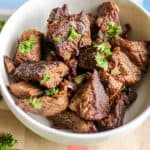 Savory Thoughts - Haitian Tasso (Steak Bites, Fried Beef Tips, Beef Bites). Haitian Tasso is famous in Haiti. In other parts of the world they are called steak bites, fried beef tips, or beef bites. I call them mouthwatering! Not to mention they are gluten-free!
