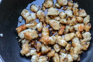 Cashew Chicken Recipe - Frying Delicious Chicken in a Large Pan