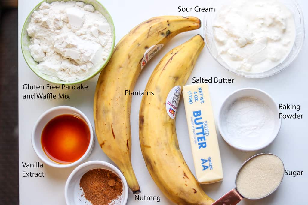 Ingredients for Plantain Bread - Savory Thoughts Plantain Bread - Plantain Cake - Ingredients for Plantain Bread. Savory Thoughts.