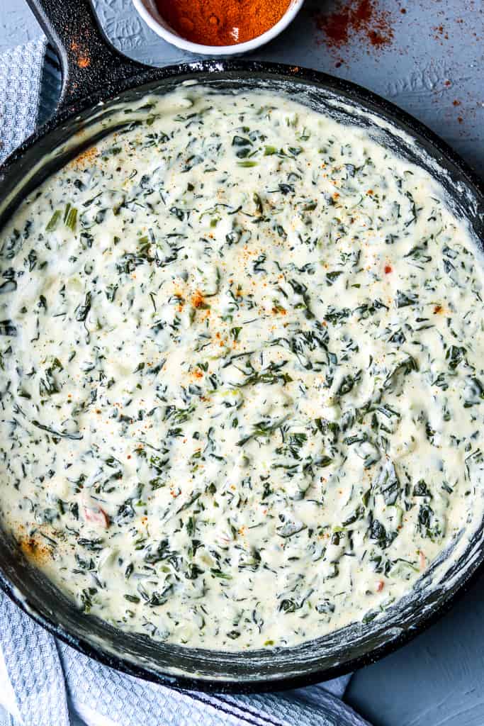 Easy Cheesy Creamed Spinach Recipe loaded with cream cheese. Prepared in just 20 minutes! This easy, low carb, creamed spinach recipe is made with a few simple ingredients.