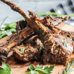 Baked Lamb Chops. Baked lamb chops permeated with garlic herb flavors! Marinated with mint to bring out the flavor of the lamb, then placed in the refrigerator for a little over 24 hours to ensure is bite is as rewarding as the first. Lamb Chops | Baked Lamb Chops | Pan Seared Lamb Chops | Garlic Herb Lamb Chops | Lamb Chops Recipes | Savory Thoughts #lambchops #bakedlambchops #pansearedlambchops #lambchopsrecipes