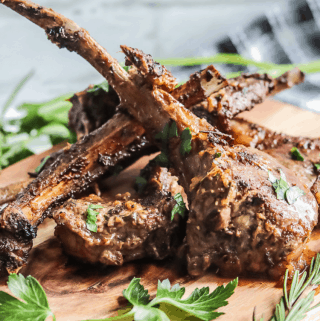 Baked Lamb Chops. Baked lamb chops permeated with garlic herb flavors! Marinated with mint to bring out the flavor of the lamb, then placed in the refrigerator for a little over 24 hours to ensure is bite is as rewarding as the first. Lamb Chops | Baked Lamb Chops | Pan Seared Lamb Chops | Garlic Herb Lamb Chops | Lamb Chops Recipes | Savory Thoughts #lambchops #bakedlambchops #pansearedlambchops #lambchopsrecipes