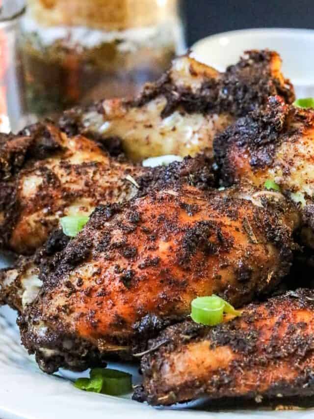 Jamaican Jerk Chicken Wings – flavorful, ridiculously delicious, and easy to make right in your kitchen. No need to travel to the local Caribbean store to get these wings. These wings are full of spice and extremely addictive. #Jamaicanjerkwings #spicywings #jerkwings #jamaicanrecipe #homemadeseasoning #jerkseasoning