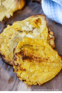 Healthy and easy Haitian bannann peze, Air Fryer Plantains recipe. If you love fried foods, and more importantly, fried plantains, then you’ll fall in love with these air fried green plantains. They are the easiest, healthiest, and most addictive homemade snack you’ll want to make over and over again. Fried plantains calories are extremely low and most often don’t require oil when making them in the air fryer. They serve well as healthy appetizers. Haitian fried plantains are usually fried twice, so I have taken the liberty in following the same steps while providing a healthier way to fry these little babies. whether you are making fried plantains that are sweet or just learning how to make sweet fried plantains, the method is extremely easy, and you are minutes away from enjoying a healthy homemade snack. These Fried plantains are healthy, gluten-free, Whole30 compliant, and paleo friendly.