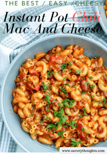 This Instant Pot Chili Mac And Cheese is totally ON POINT! Combine two of your favorite comfort foods in ONE POT to create the ultimate cheesy ONE POT MEAL. It is a hearty, quick, delicious, and comforting recipe for chili mac and cheese. Perfect for busy nights, one pot wonder chili mac and cheese recipe. This tasty chili mac and cheese is perfect for a family meal.