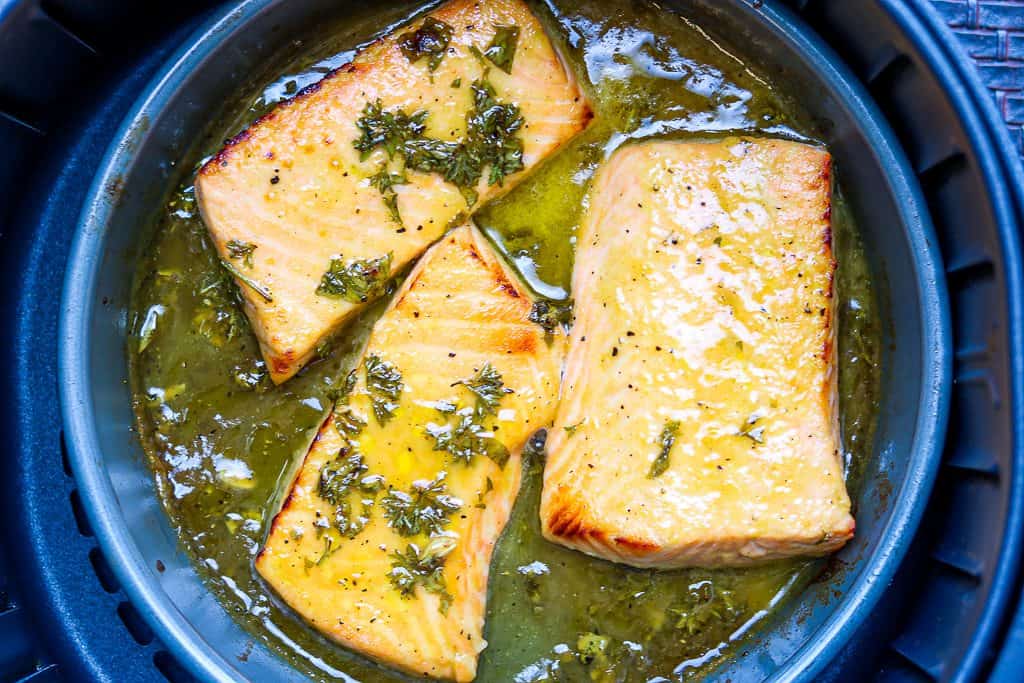 Honey Dijon Salmon - Air Fryer Recipe - Savory Thoughts