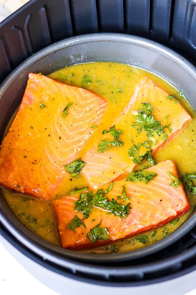 Honey Dijon Salmon - Air Fryer Recipe - Savory Thoughts