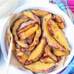 Air Fryer acorn slices in white plate