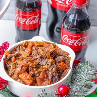 crockpot chuck roast recipe with coca-cola bottles.