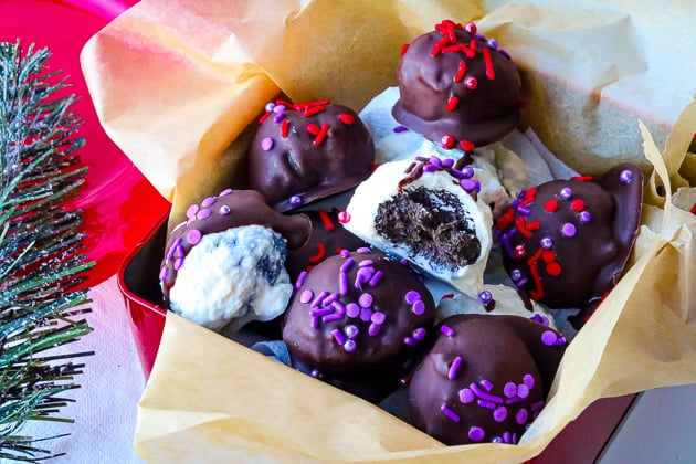 Oreo Cookie truffles in gift basket