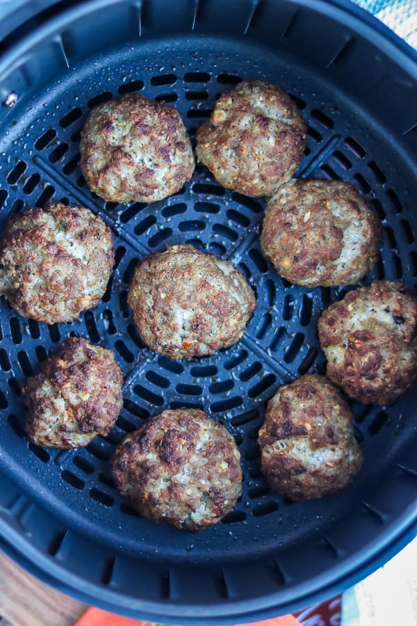 cooked air fryer Haitian meatballs