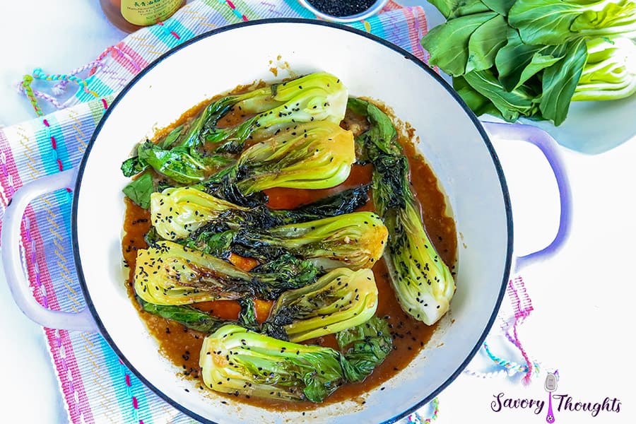Sautéed Baby Bok Choy Recipe - Brown Garlic Sauce - Savory ...
