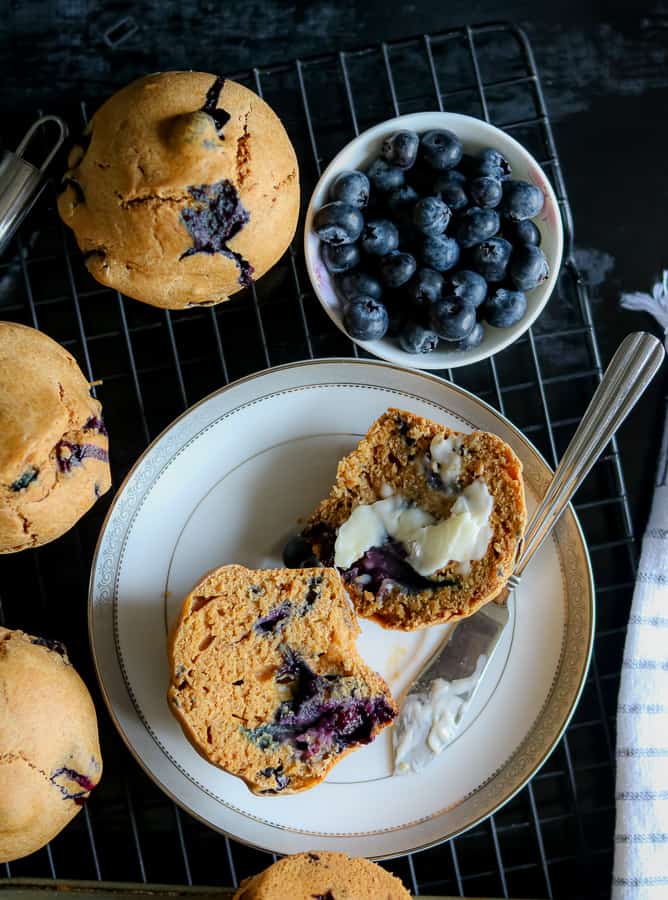Blueberry Muffins with butter
