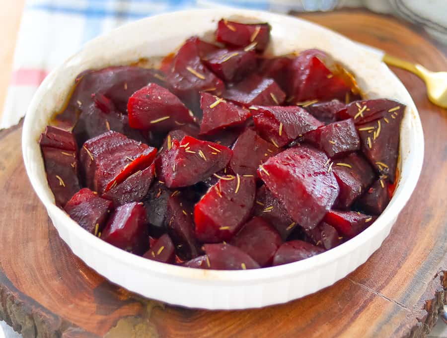 Oven roasted beets with rosemary