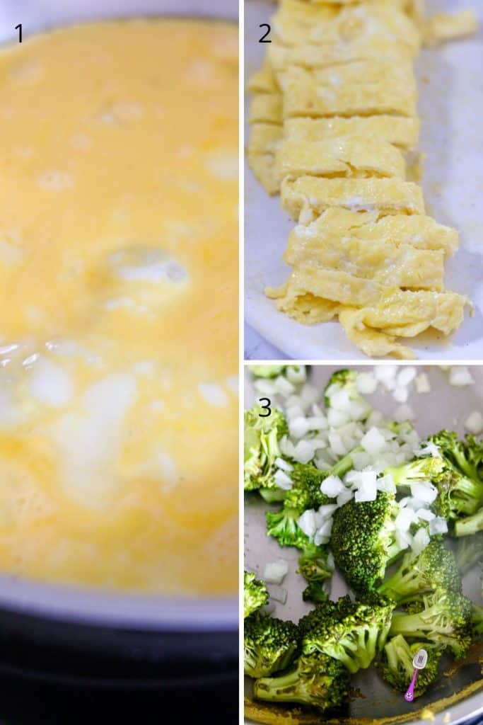 step by step photo guide with eggs and broccoli