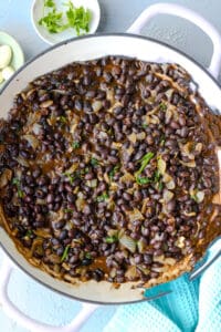 Black beans in braiser