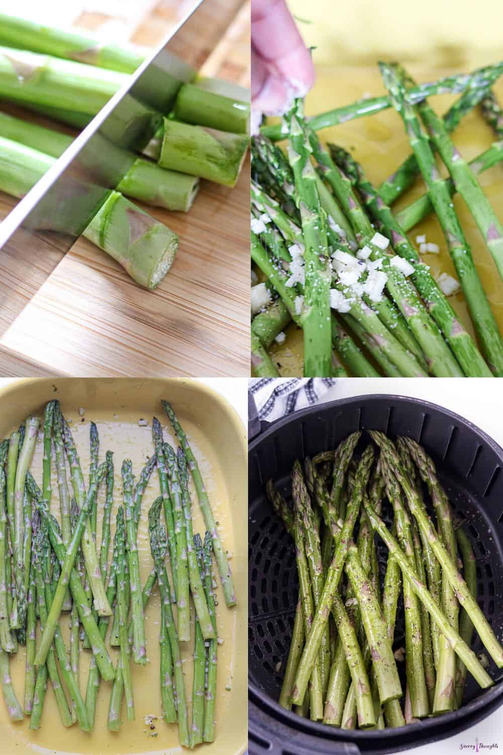 Step by step photo guide to cooking asparagus in the air fryer