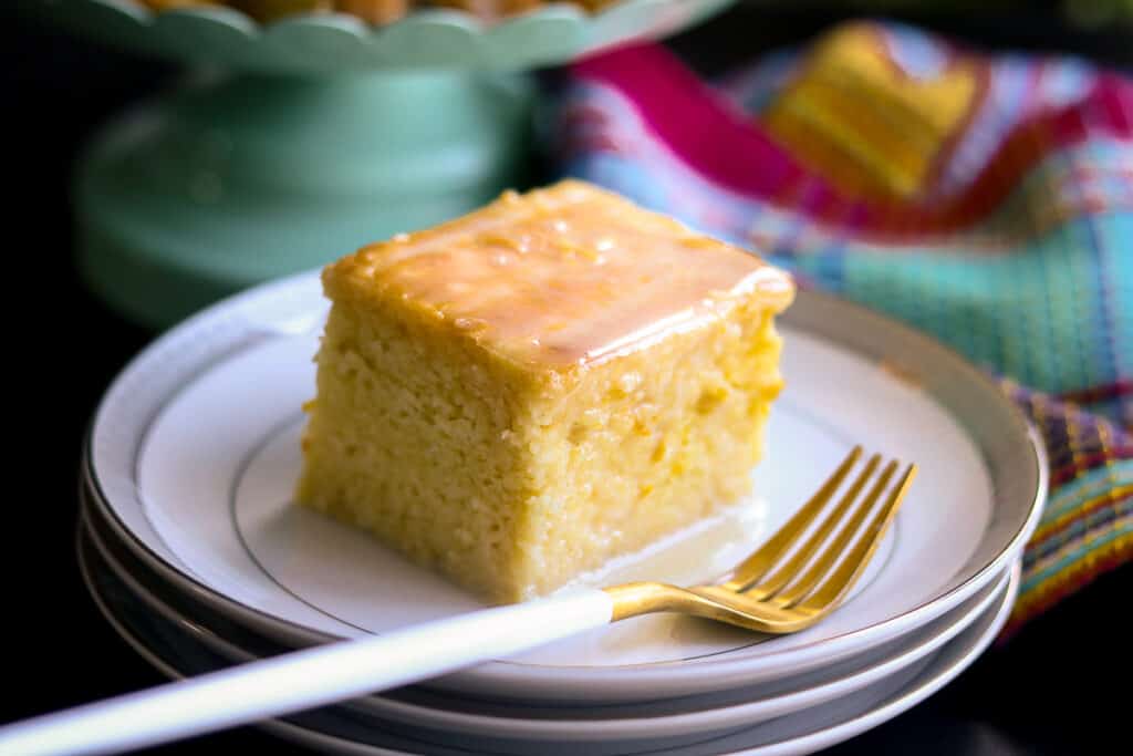 cake on white plate with fork