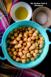 List of ingredients to making chickpeas in the air fryer