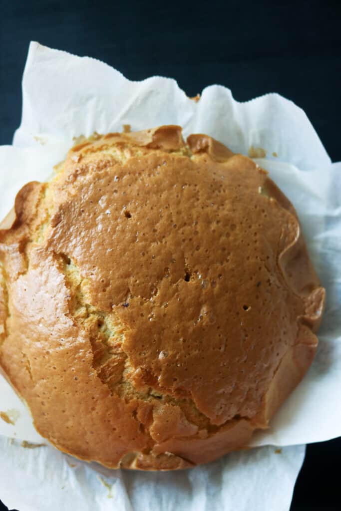 cake on parchment paper