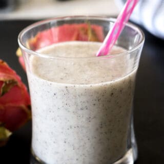 Dragon Fruit in short glass with straw