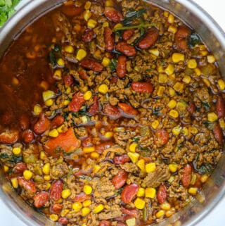 taco soup in pot