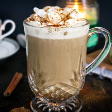 Homemade Pumpkin Pie frappuccino Latte Recipe in clear mug