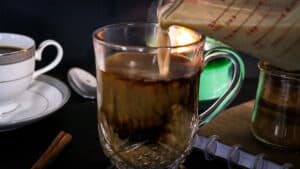 latte being pulled in coffee mug