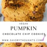 VEGAN PUMPKIN CHOCOLATE CHIP COOKIES RECIPE PINTEREST PIN