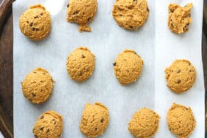 cookie dough on sheets