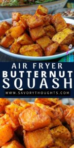 air fryer butternut squash recipe pin