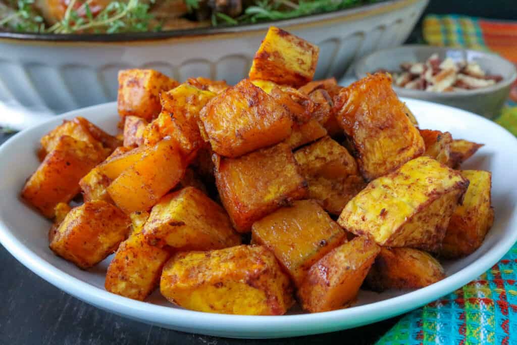 butternut squash on white plate