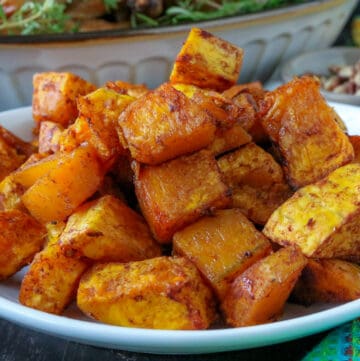 butternut squash on white plate