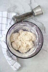 Mixed dough in bowl