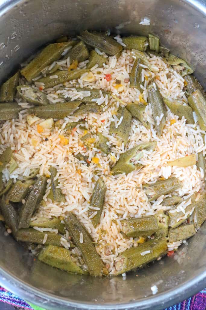 Instant Pot Okra Rice (Vegan Okra Perloo) - Savory Thoughts