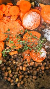 carrot and pigeon peas with herbs in instant pot