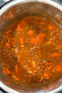Pigeon Peas in the pot with carrots