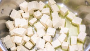 Tofu in hot oil