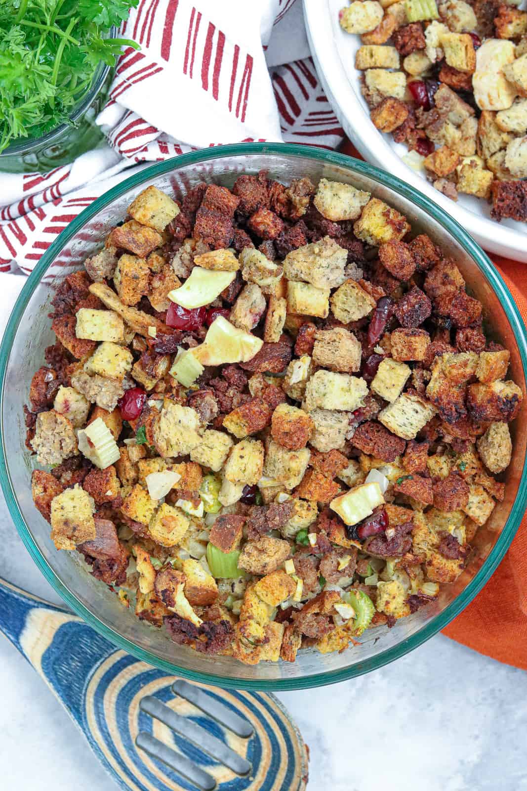 Stuffing Casserole in dish