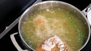 red snapper frying in oil