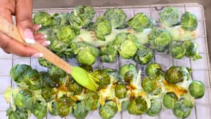 brushing rubbing on Brussels stalks