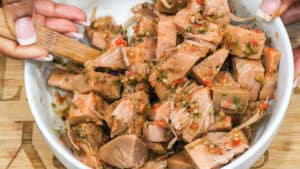 seasoning mixed with vegan pork
