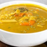 side view of soup joumou