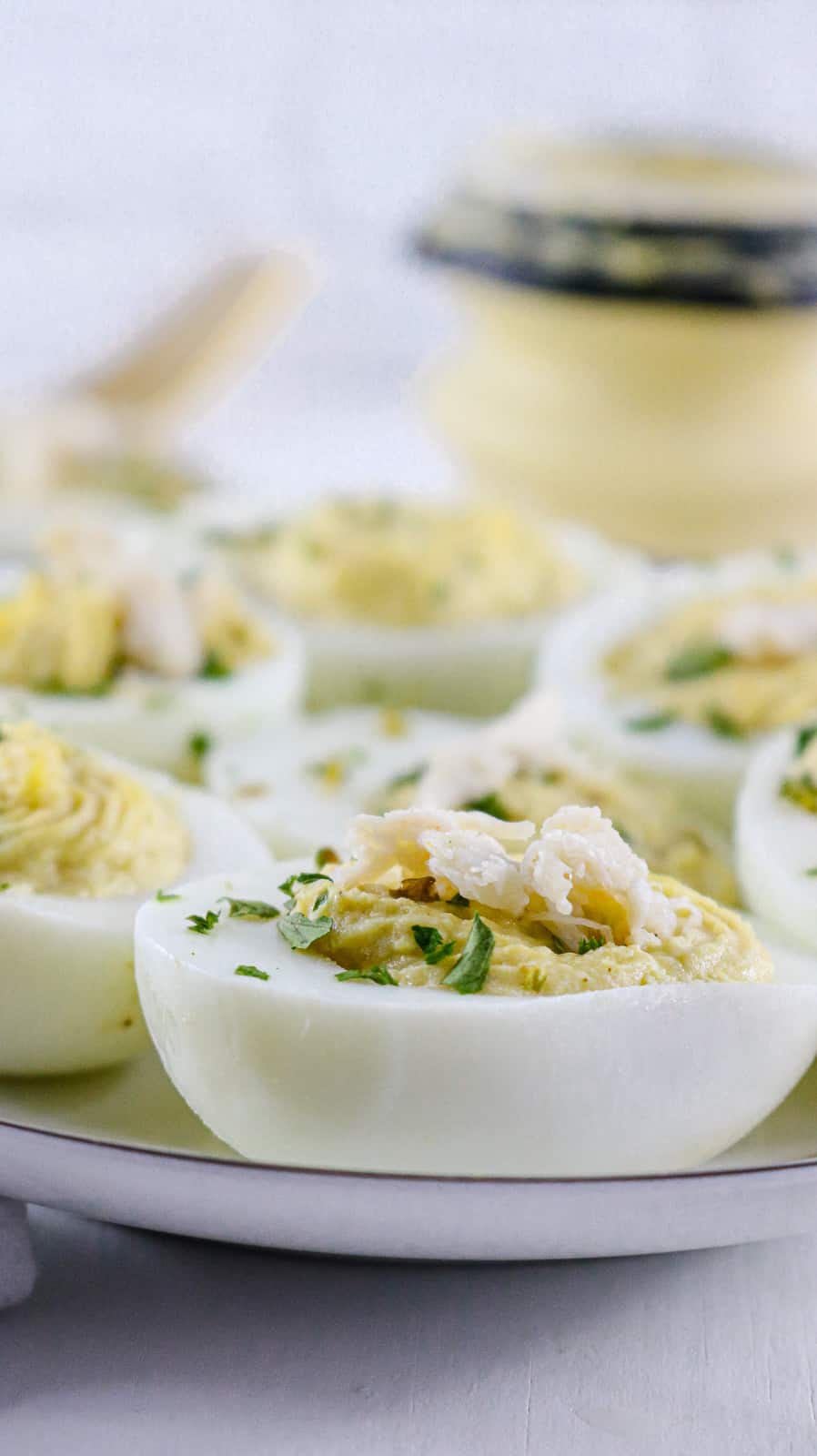 The BEST Crabmeat Deviled Eggs Savory Thoughts