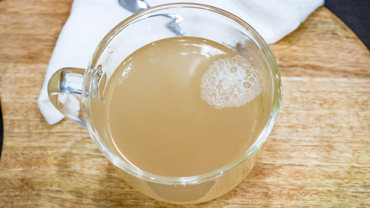 Tea in clear cup