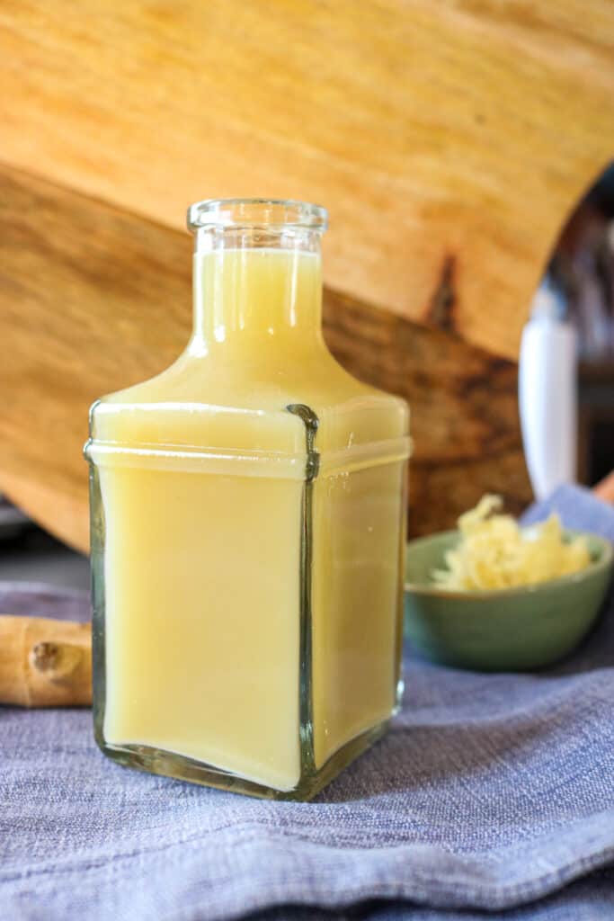 Ginger Juice In Clear Bottle 