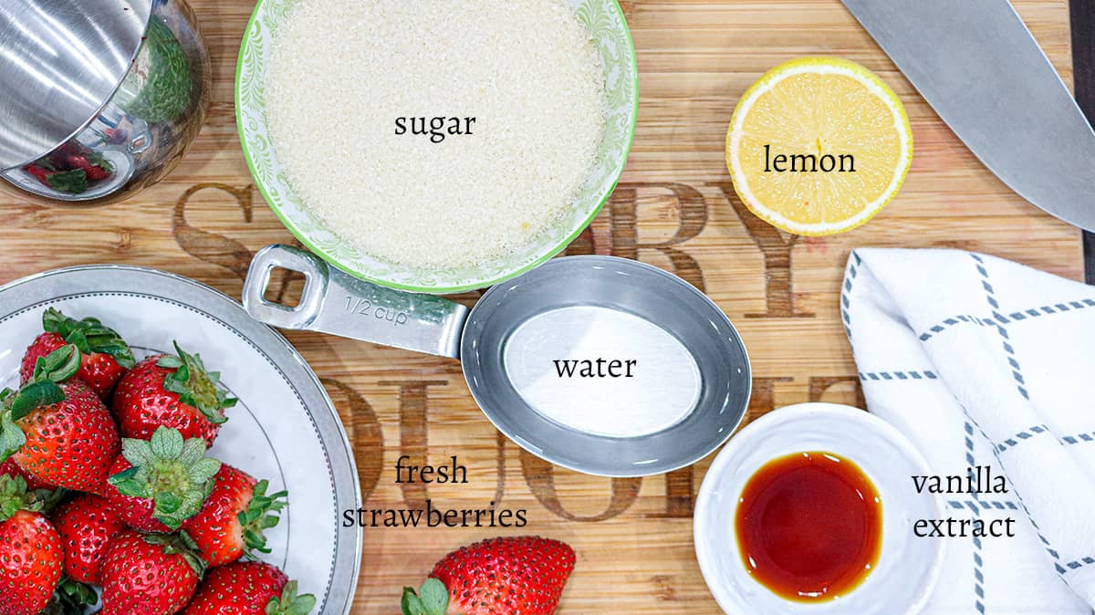 list of ingredients on wooden board